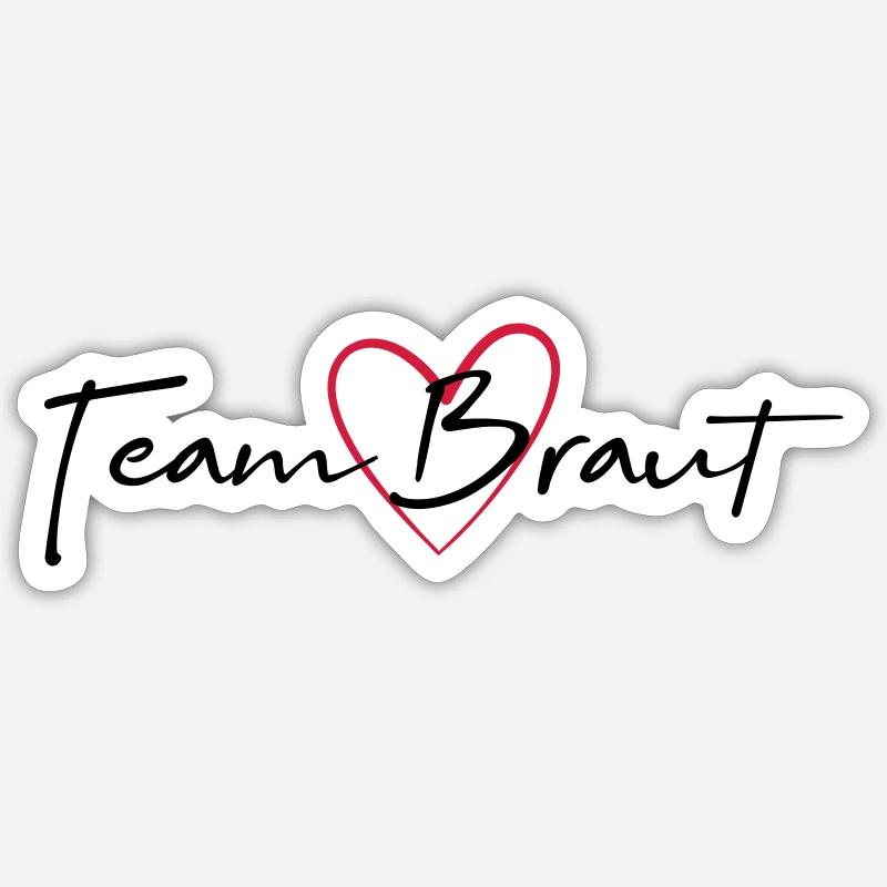 Team Bride Heart Hen Party - Sticker size S (10 x 10 cm) - white matte