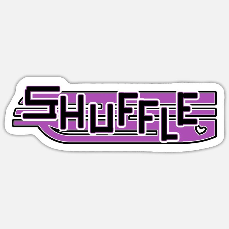 Shuffle - Sticker Größe S (10 x 10 cm) - Mattweiß
