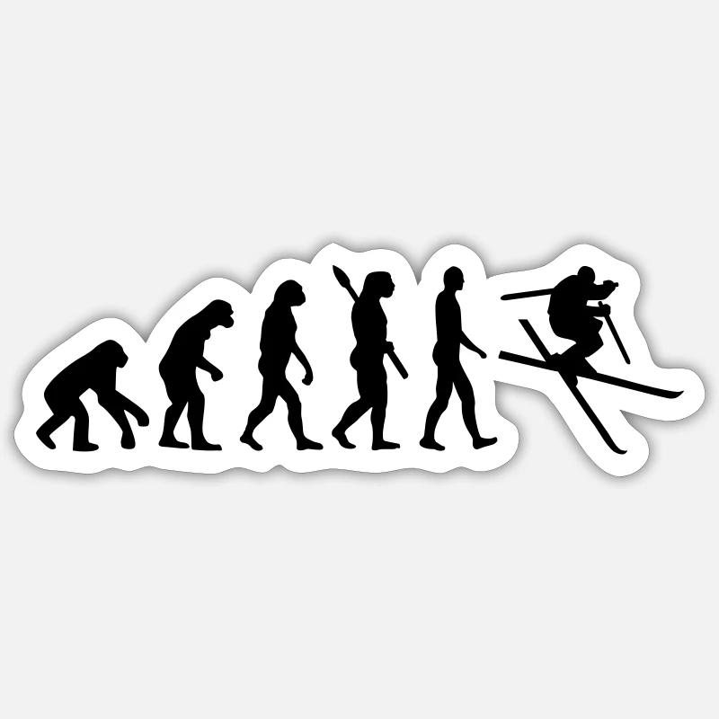 Evolution Ski - Sticker size S (10 x 10 cm) - white matte