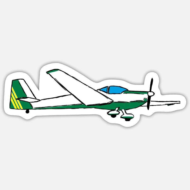 Pilot plane fly gift glider Moses Sticker size S (10 x 10 cm)