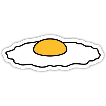 spiegelei essen lecker hunger kochen braten chef k - Sticker Größe S (10 x 10 cm) - Mattweiß - Vorne