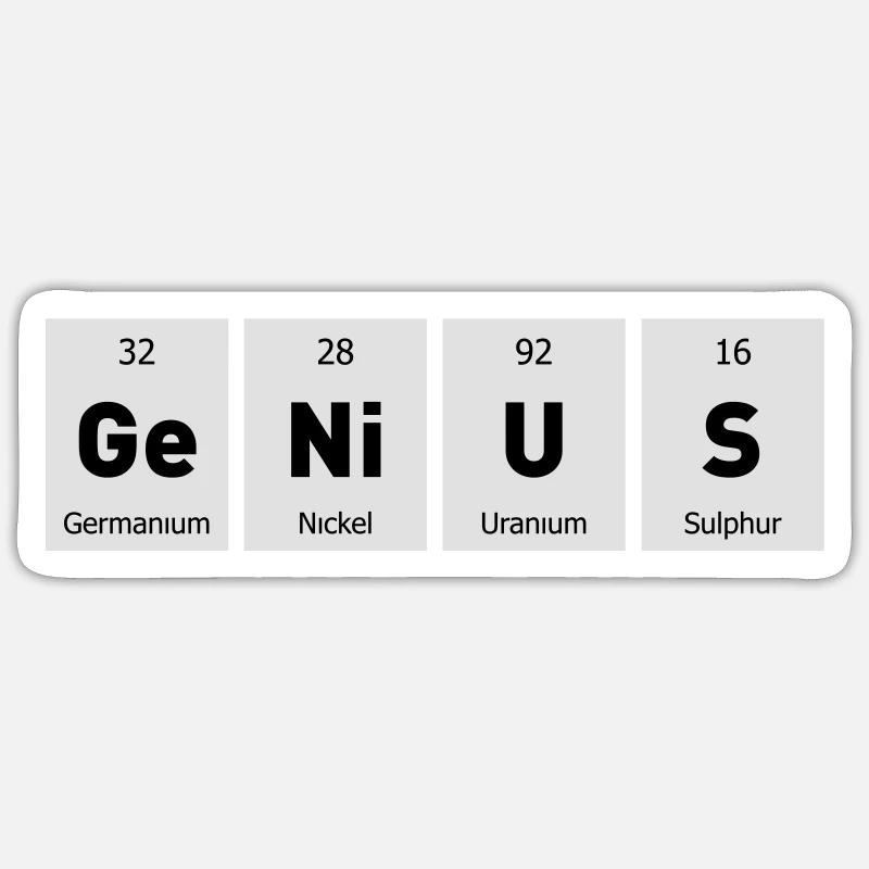 Genius Nerd Geek - Sticker taille S (10 x 10 cm) - blanc mat