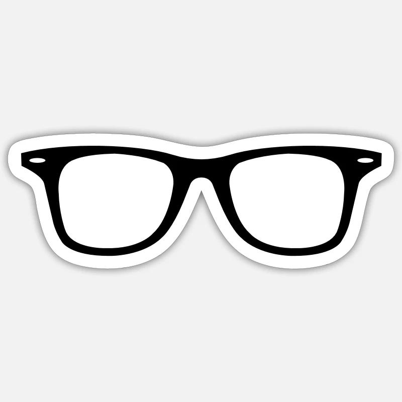hipster glasses nerd - Sticker size S (10 x 10 cm) - white matte