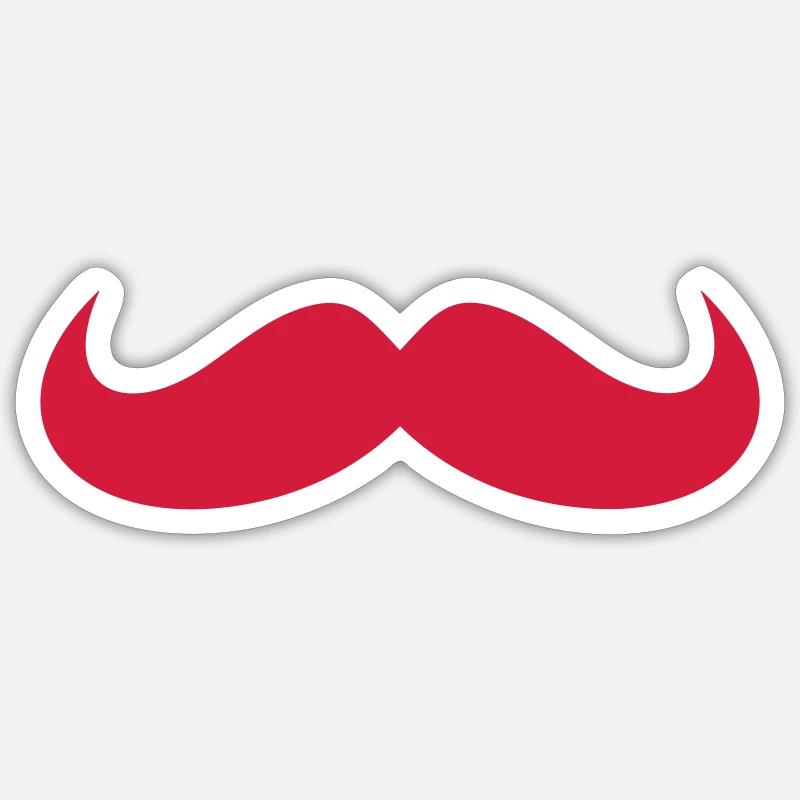 mustache - Sticker size S (10 x 10 cm) - white matte