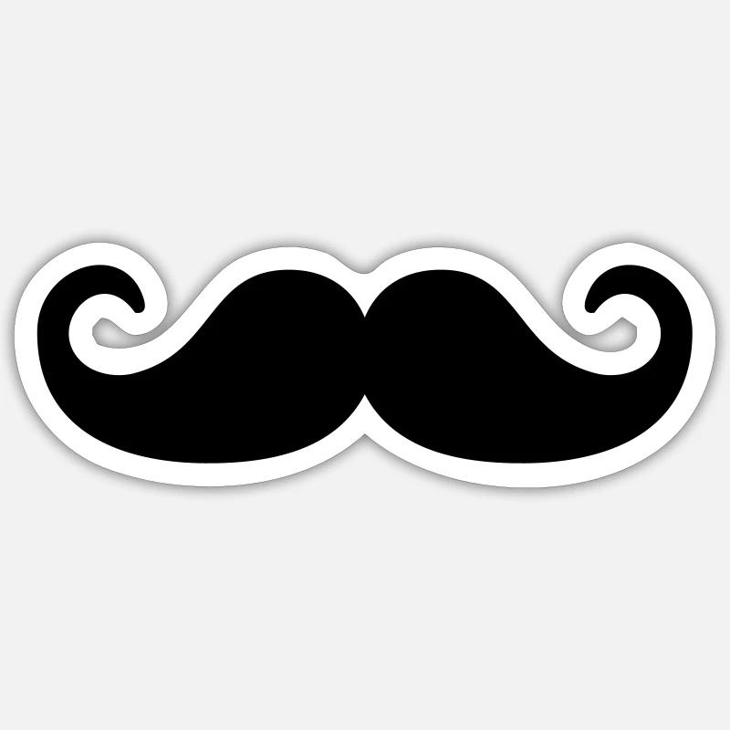 Mustache Barbe - Sticker taille S (10 x 10 cm) - blanc mat