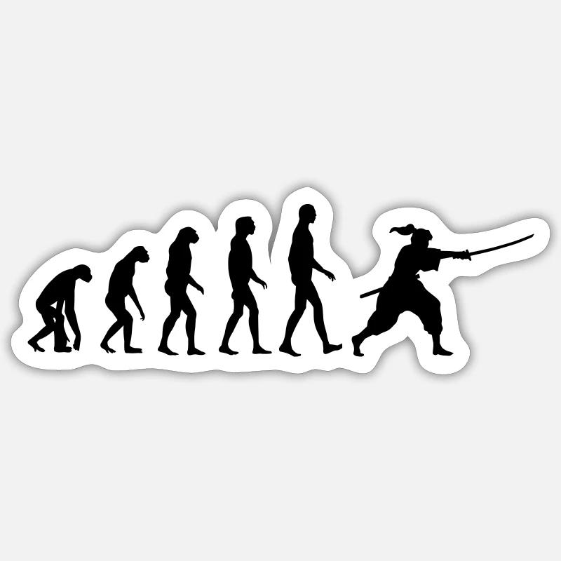 iaido evolution - Sticker Größe S (10 x 10 cm) - Mattweiß