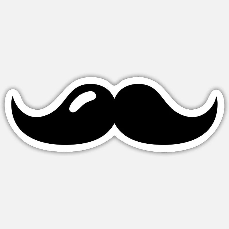 Mustache - Sticker size S (10 x 10 cm) - white matte