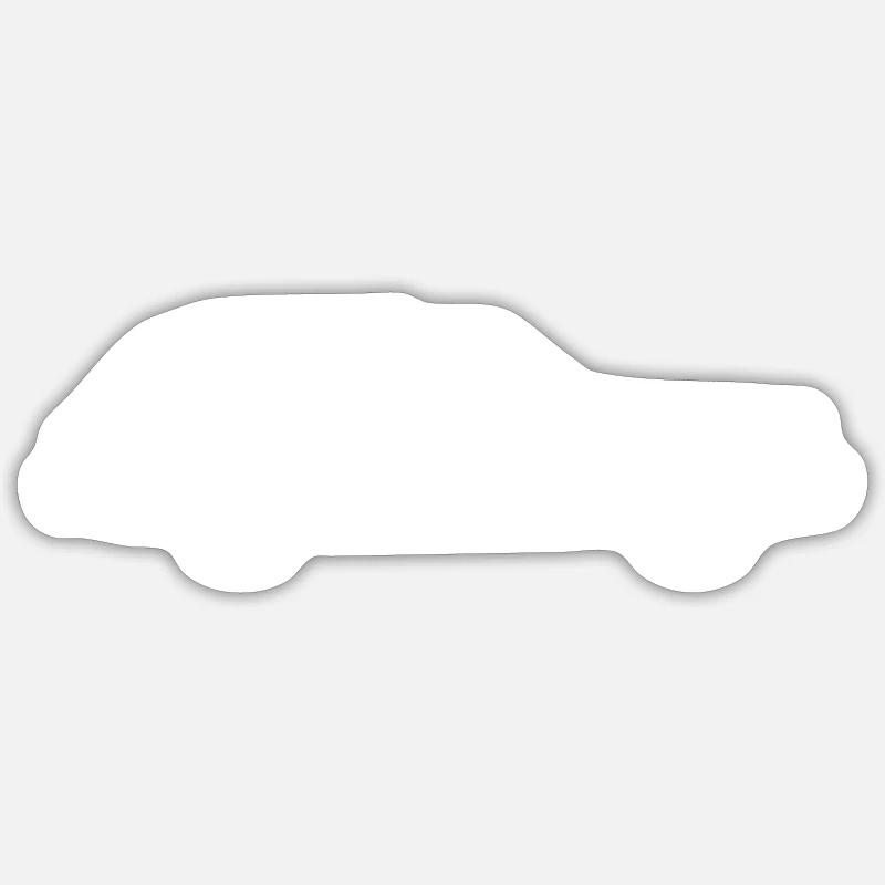 Langes Combi Auto - Sticker Größe S (10 x 10 cm) - Mattweiß
