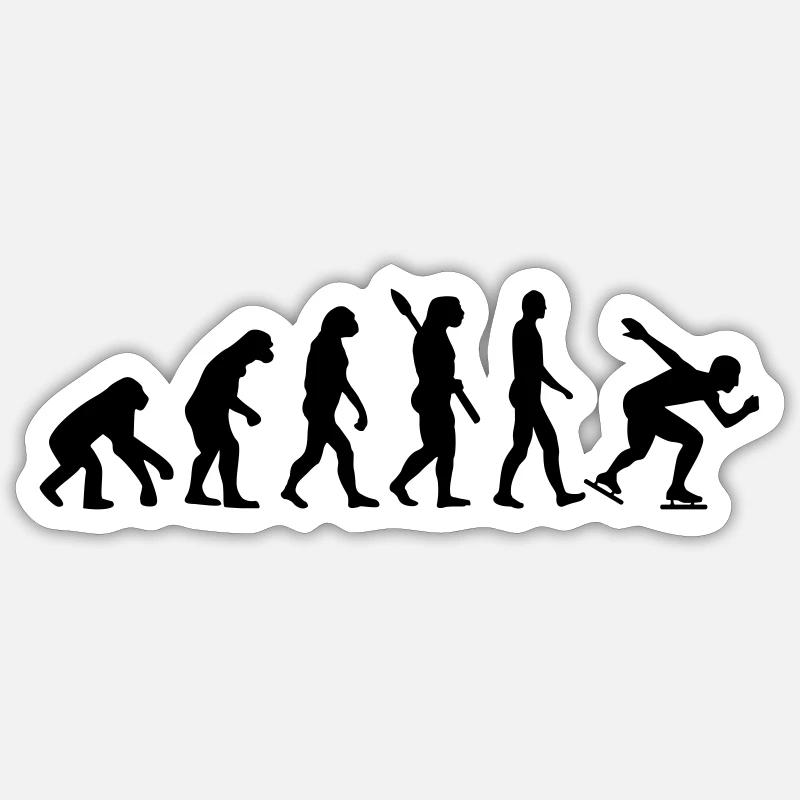 Evolution Speed skating - Sticker size S (10 x 10 cm) - white matte