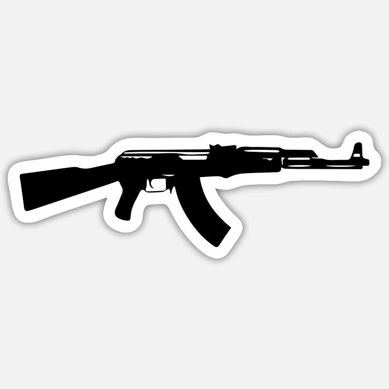 ak47 - Sticker size S (10 x 10 cm) - white matte