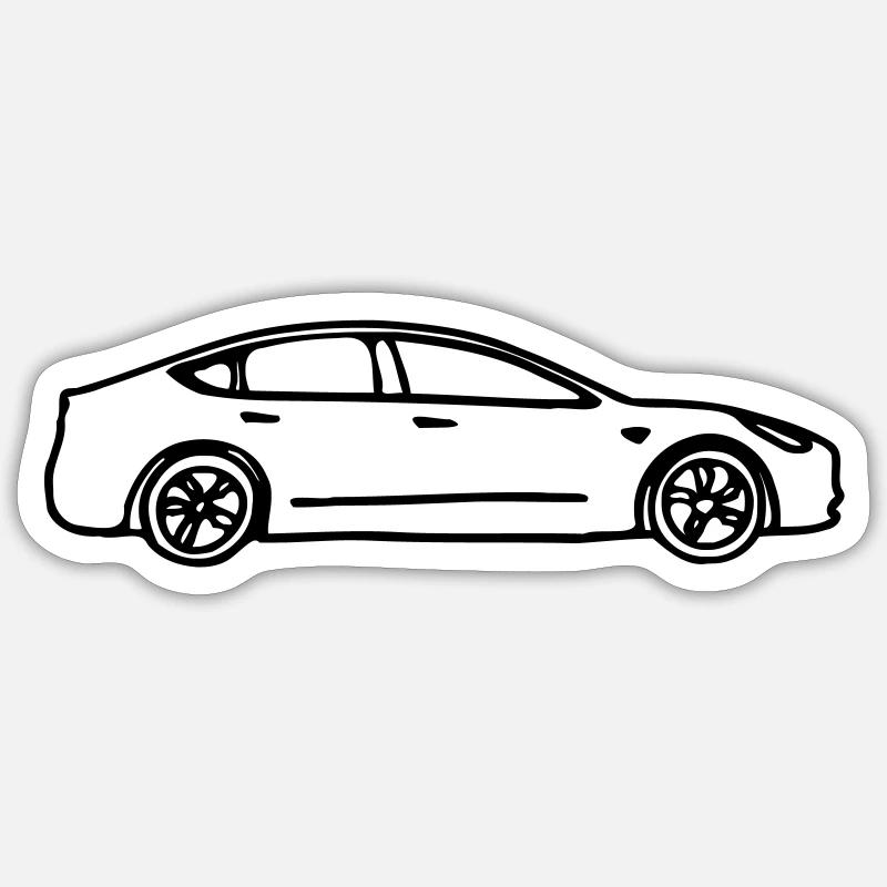 Model 3 gezeichnet Sticker Größe S (10 x 10 cm)