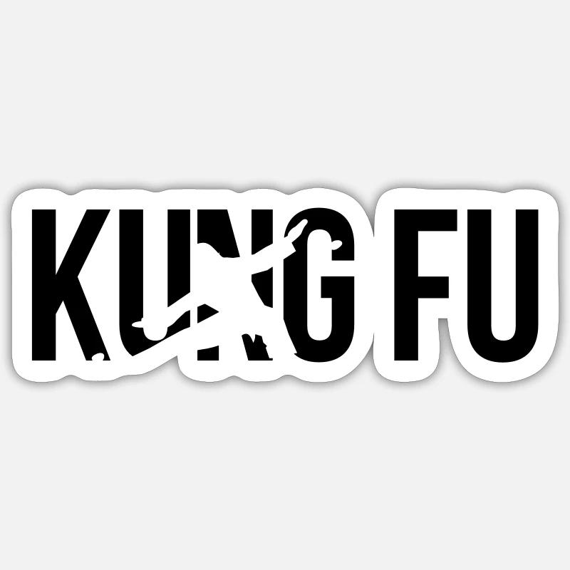 kung fu - Sticker Größe S (10 x 10 cm) - Mattweiß