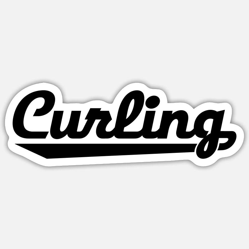 Curling - Sticker Größe S (10 x 10 cm) - Mattweiß