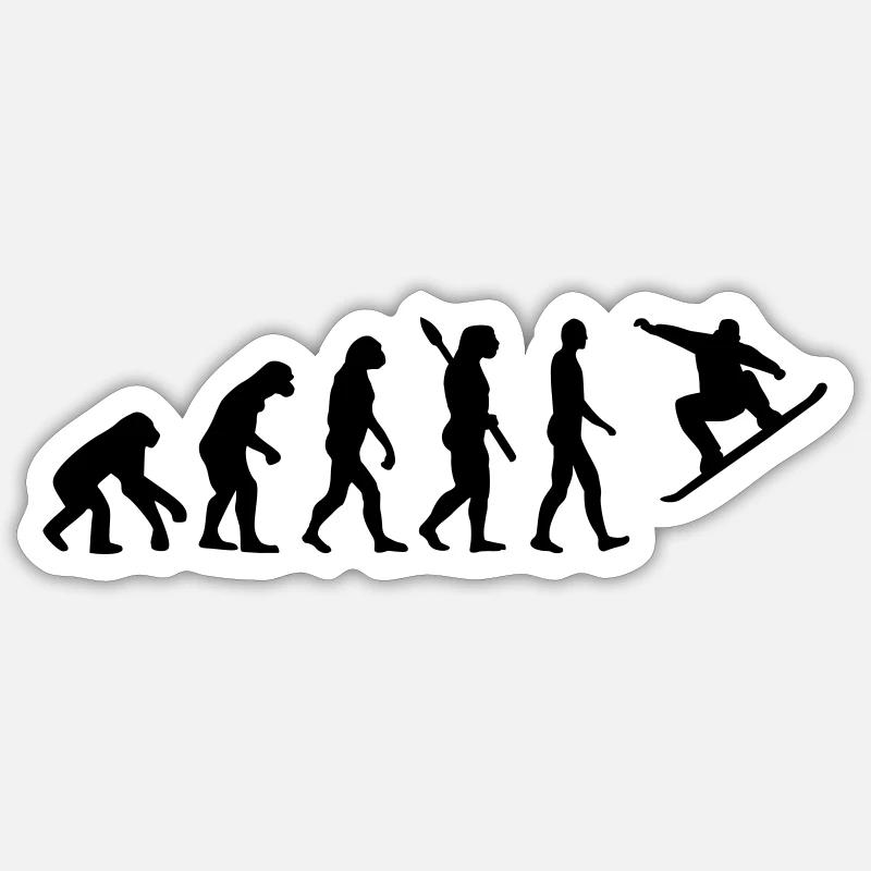 Évolution Snowboard - Sticker taille S (10 x 10 cm) - blanc mat
