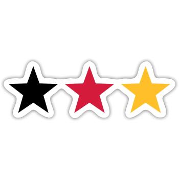 Fußball Deutschland WM Weltmeister Stern Flagge - Sticker Größe S (10 x 10 cm) - Mattweiß - Vorne