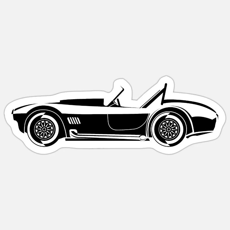Auto Klassiker cobra Symbol icon Illustration Logo - Sticker Größe S (10 x 10 cm) - Mattweiß