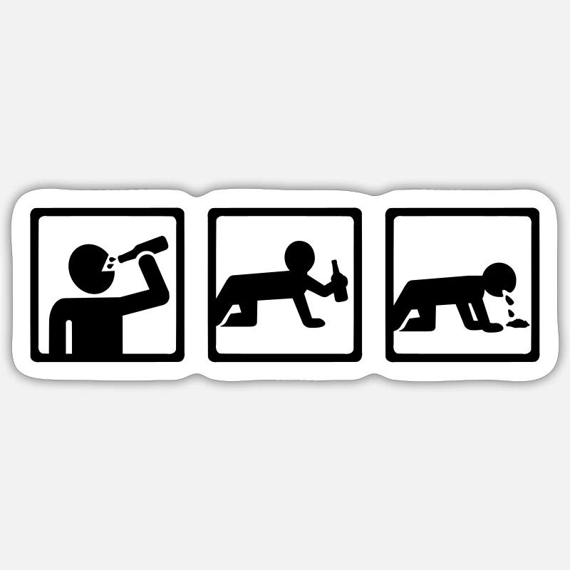 Alkohol - Sticker Größe S (10 x 10 cm) - Mattweiß