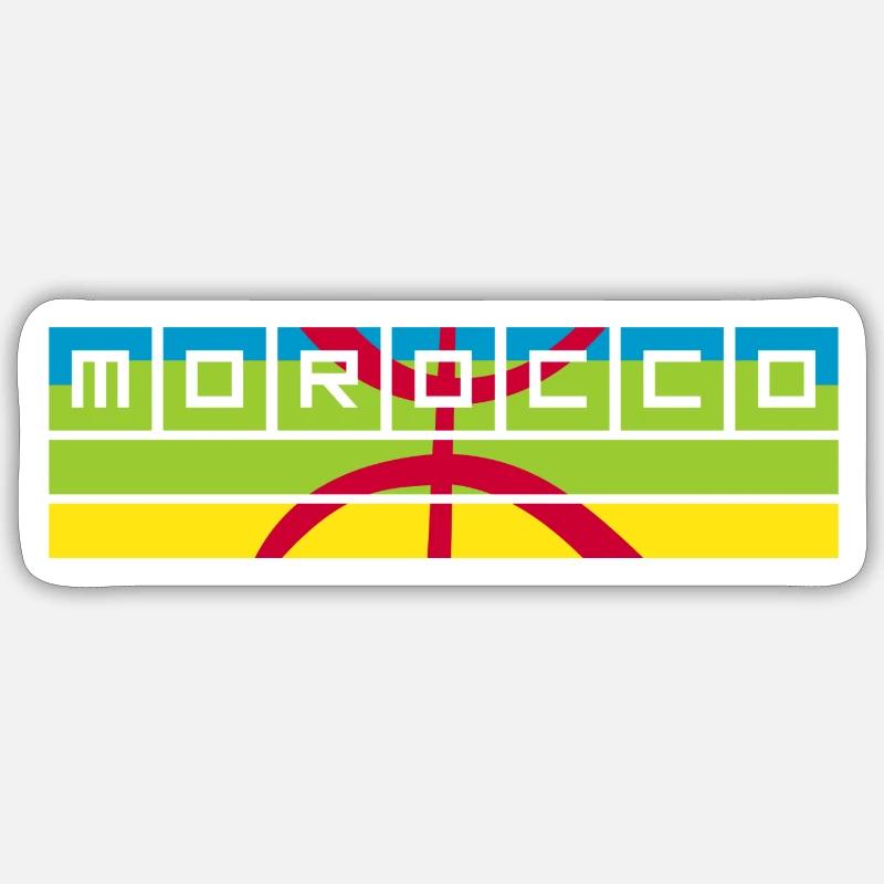 Marokko Amazigh - Sticker Größe S (10 x 10 cm) - Mattweiß