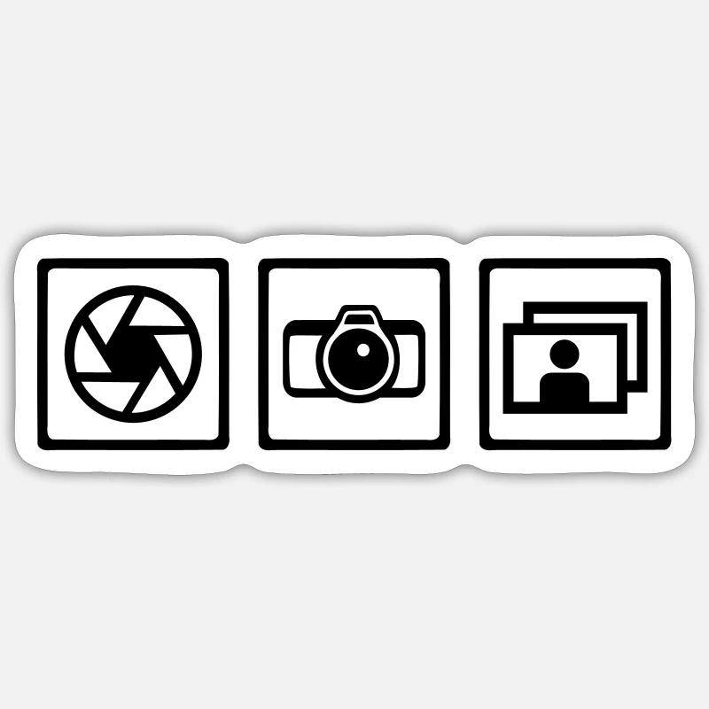 Photographe - Sticker taille S (10 x 10 cm) - blanc mat
