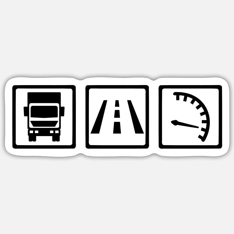 Camion - Sticker taille S (10 x 10 cm) - blanc mat