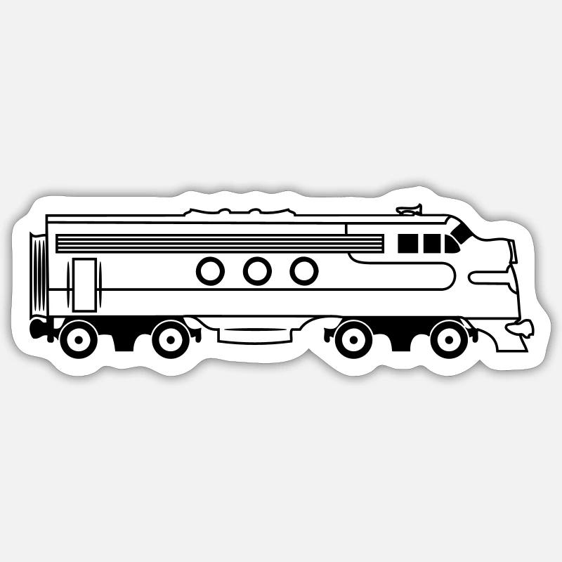 Zug Eisenbahn Diesellok - Sticker Größe S (10 x 10 cm) - Mattweiß