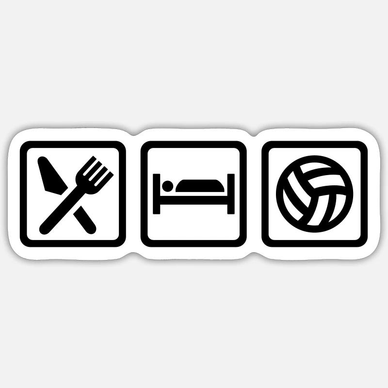 Volleyball - Sticker Größe S (10 x 10 cm) - Mattweiß