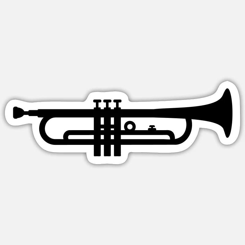 Trompete - Sticker Größe S (10 x 10 cm) - Mattweiß