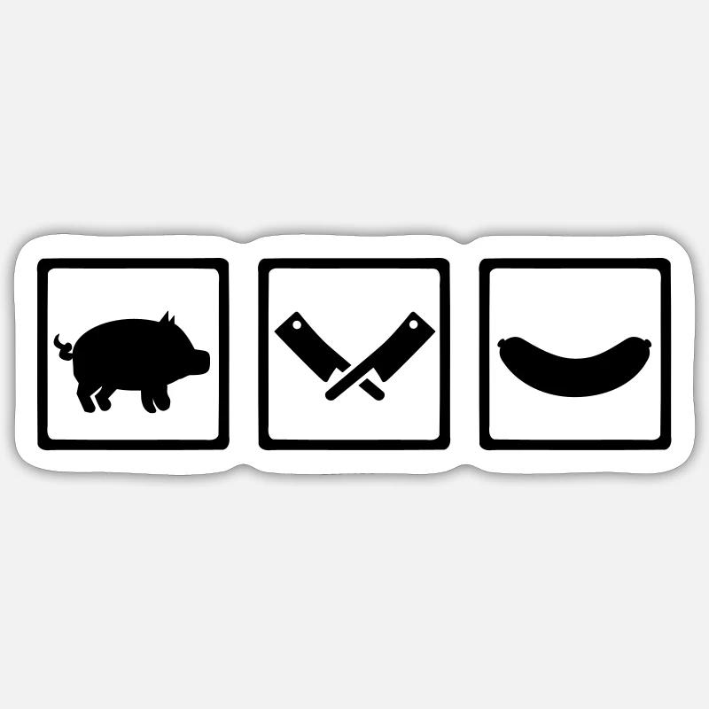 Boucher - Sticker taille S (10 x 10 cm) - blanc mat