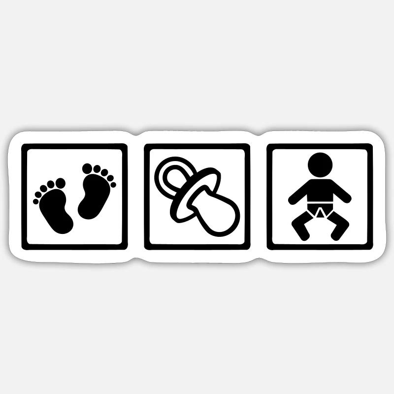 Bébé - Sticker taille S (10 x 10 cm) - blanc mat