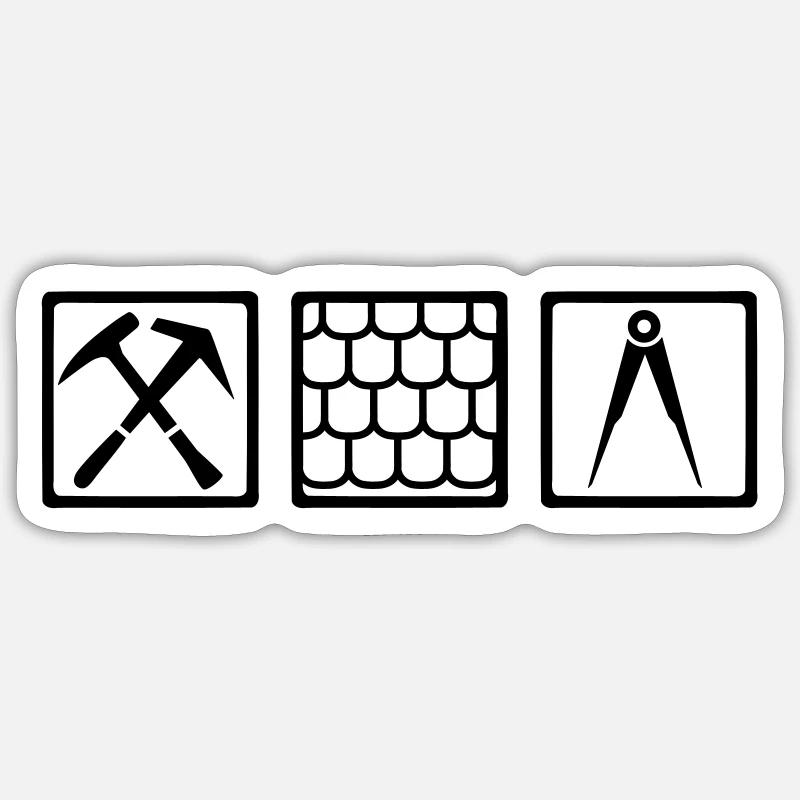 Couvreur - Sticker taille S (10 x 10 cm) - blanc mat