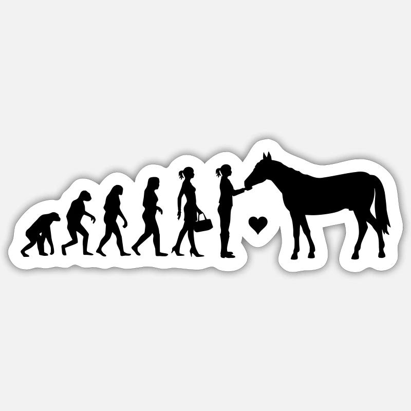 Evolution Pferdeliebe Farbwechsel Sticker Größe S (10 x 10 cm)