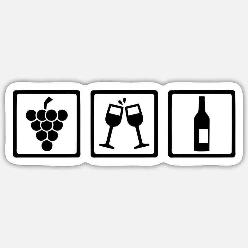 Wein - Sticker Größe S (10 x 10 cm) - Mattweiß