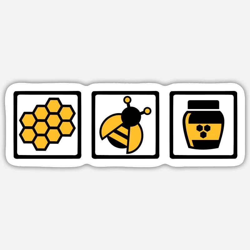Abeille - Sticker taille S (10 x 10 cm) - blanc mat