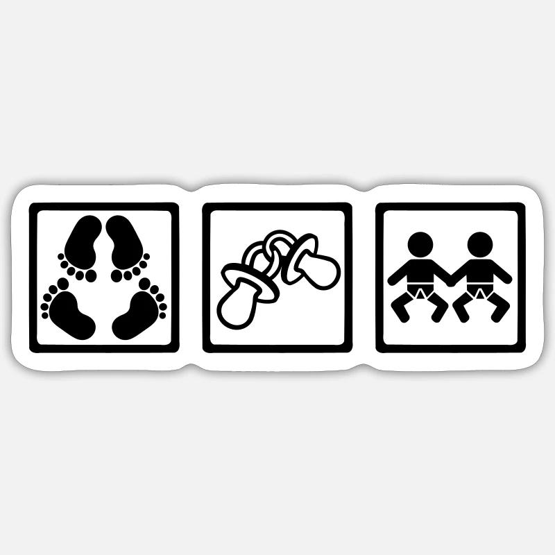 Twins - Sticker size S (10 x 10 cm) - white matte