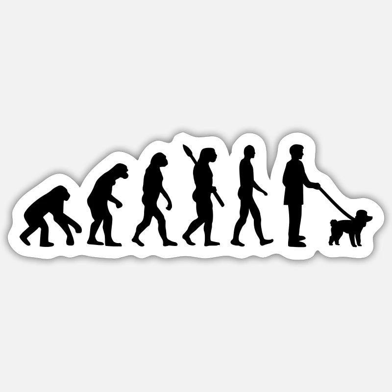 Pudel - Sticker Größe S (10 x 10 cm) - Mattweiß