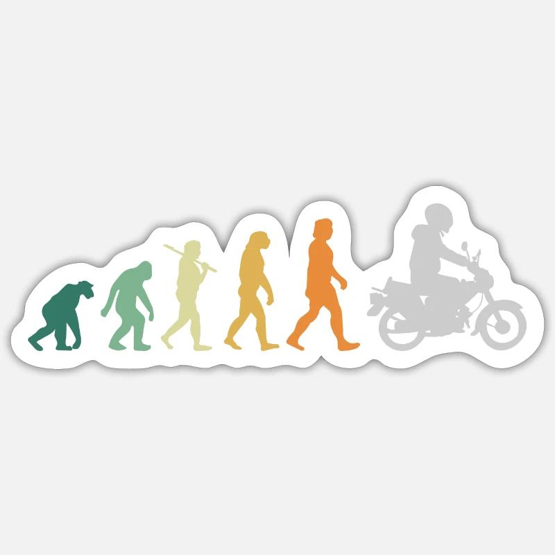 Moped Mofa Retro Style - Evolution - Sticker Größe S (10 x 10 cm) - Mattweiß