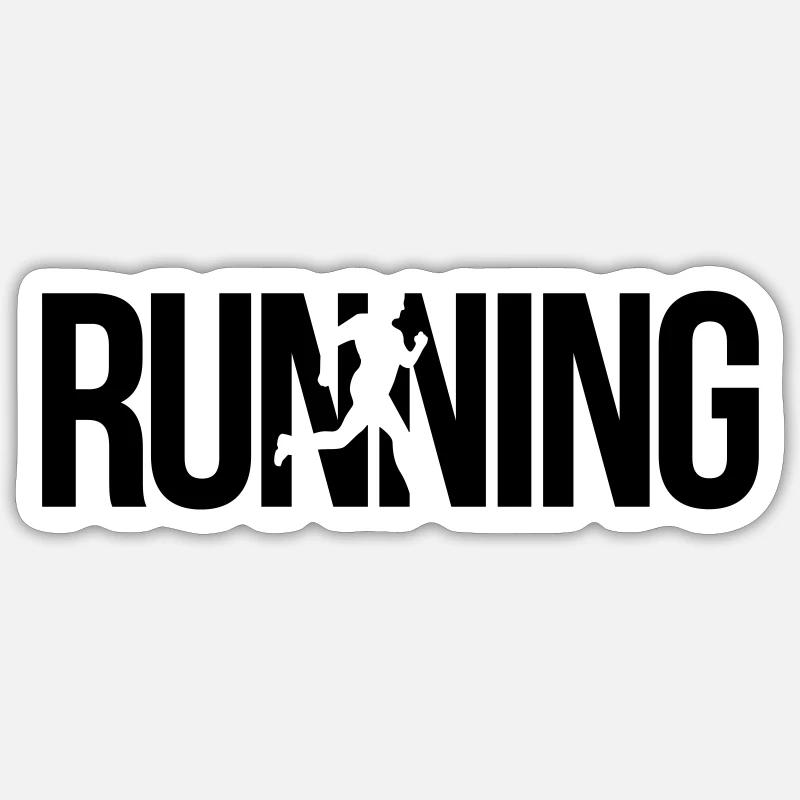 running - Sticker size S (10 x 10 cm) - white matte