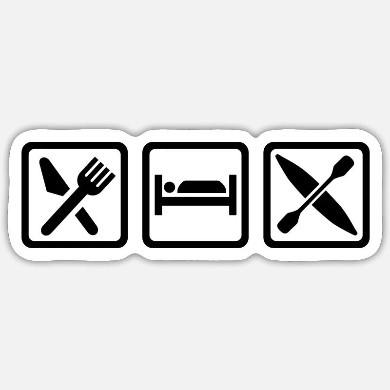 Kajak - Sticker Größe S (10 x 10 cm) - Mattweiß