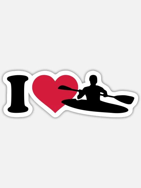 Kajak - Sticker Größe S (10 x 10 cm) - Mattweiß