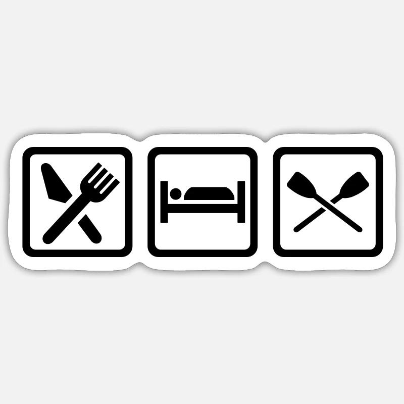 Eat Sleep Aviron - Sticker taille S (10 x 10 cm) - blanc mat