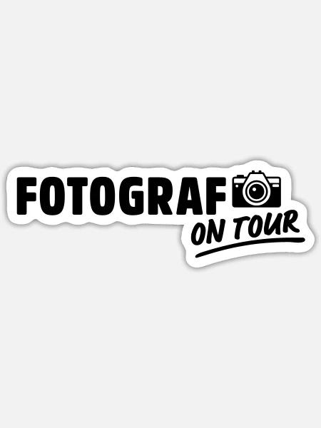 fotograf on tour - Sticker Größe S (10 x 10 cm) - Mattweiß