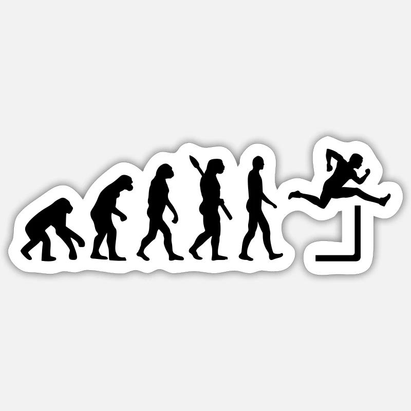 Evolution Hurdles - Sticker size S (10 x 10 cm) - white matte