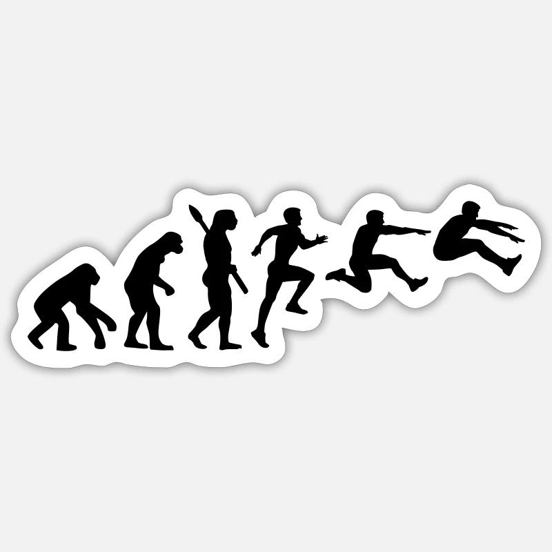 Weitsprung - Sticker Größe S (10 x 10 cm) - Mattweiß