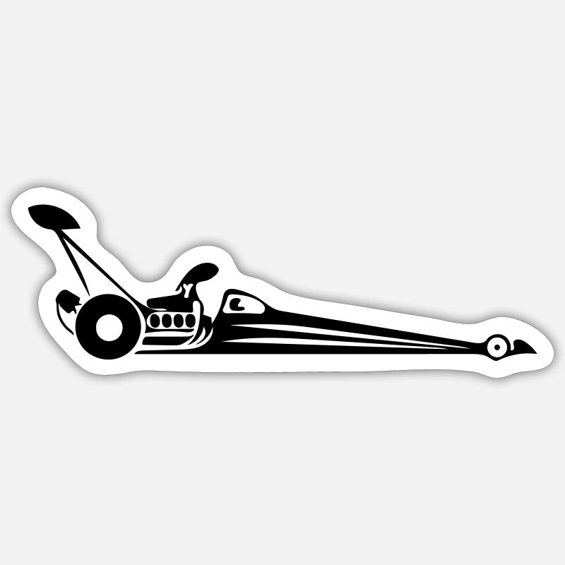 Race Dragster - Sticker size S (10 x 10 cm) - white matte