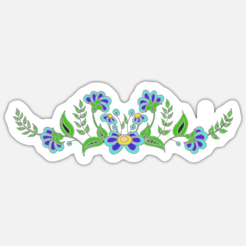 fleur bleue - Sticker taille S (10 x 10 cm) - blanc mat