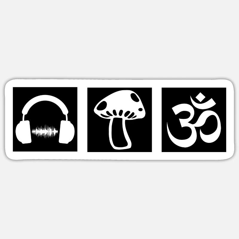 GOA PSYTRANCE - Sticker Größe S (10 x 10 cm) - Mattweiß