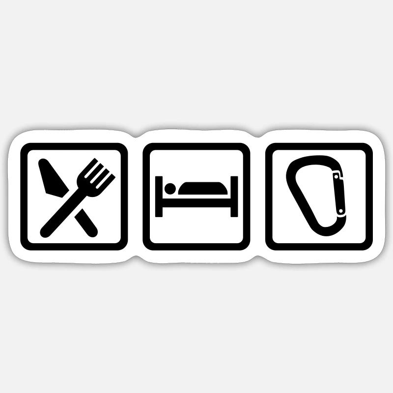 Eat sleep Escalade - Sticker taille S (10 x 10 cm) - blanc mat
