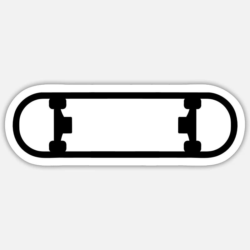 Skateboard - Sticker taille S (10 x 10 cm) - blanc mat
