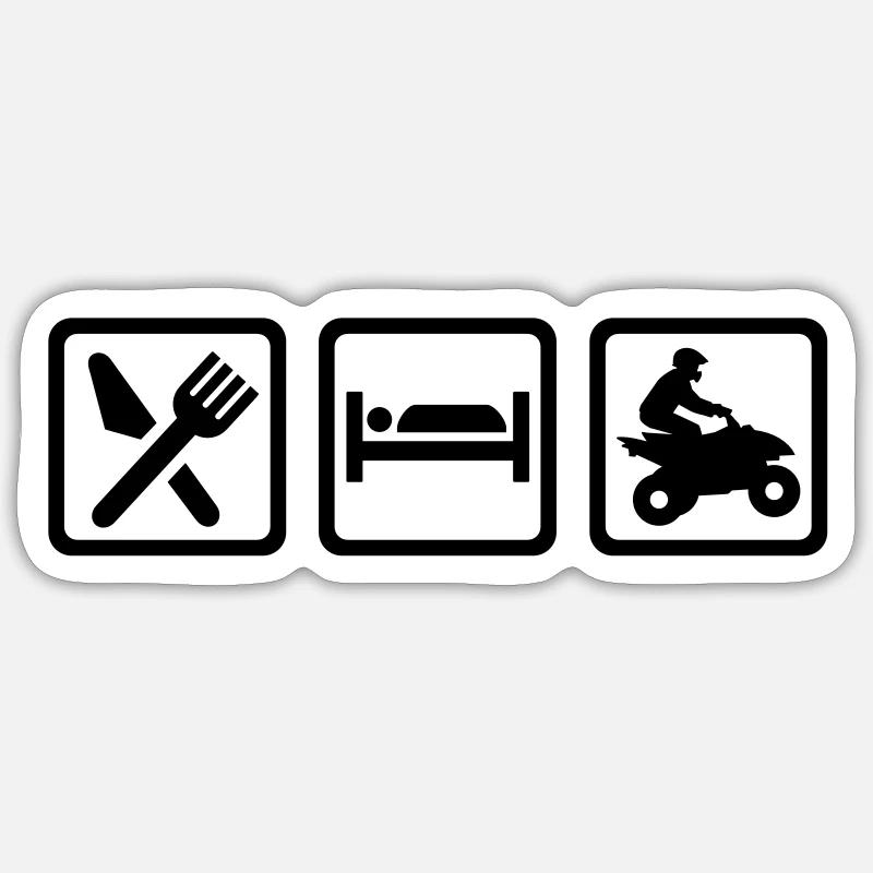 Quad - Sticker size S (10 x 10 cm) - white matte