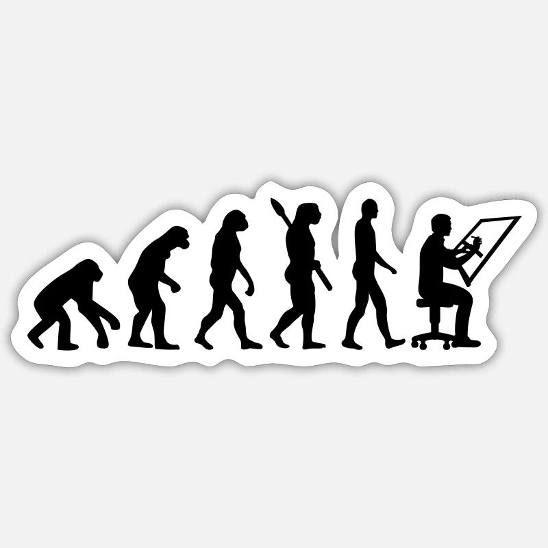 Dessinateur en bâtiment - Sticker taille S (10 x 10 cm) - blanc mat